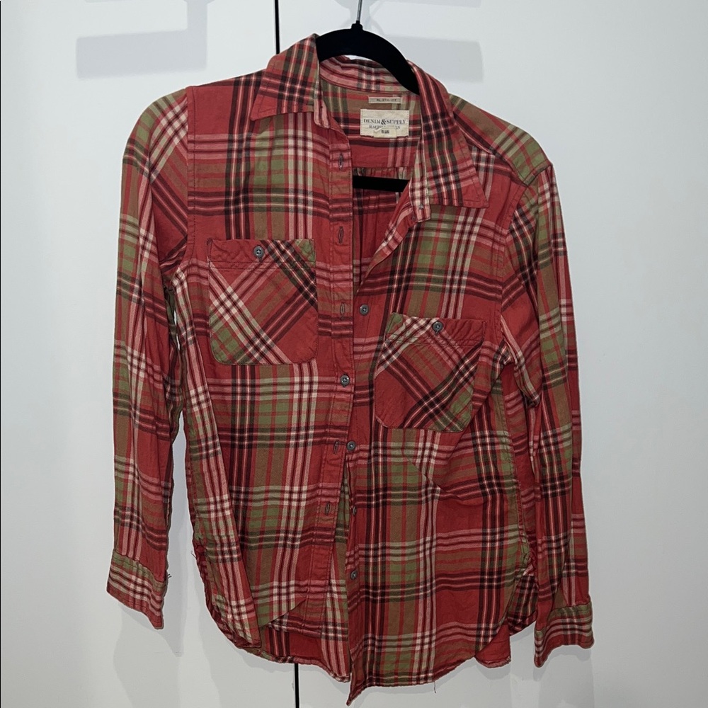 Ralph Lauren Red and Brown Plaid Shirt